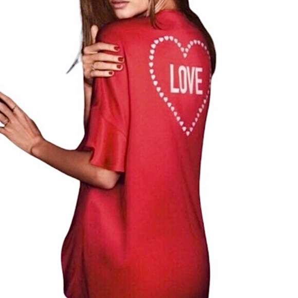 Victoria’s Secret Red Heart Love Kimono Silky Robe One Size - Picture 1 of 7